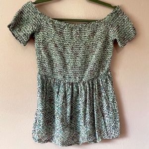 Off the Shoulder Peplum Top Floral Size Small Tall